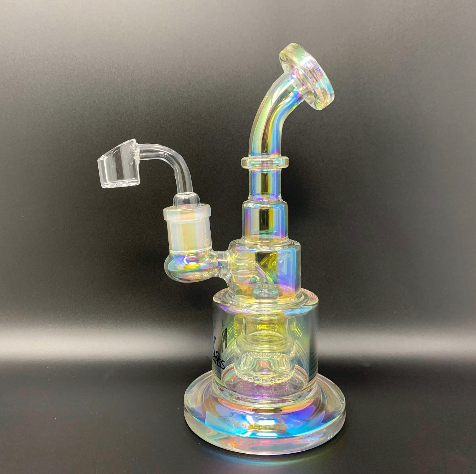 USA Glass Iridescent Amber Tank Glass Water Pipe Bong