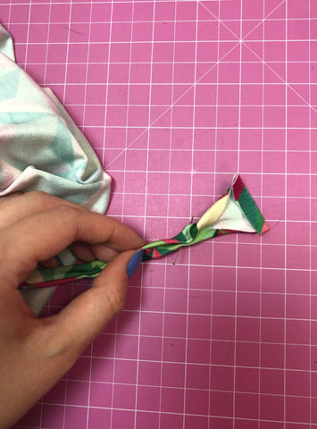 end of neck tie