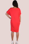 VBLD119 - SAND BAR BAMBOO SHORT SLEEVE DRESS - ROMANTIC RED