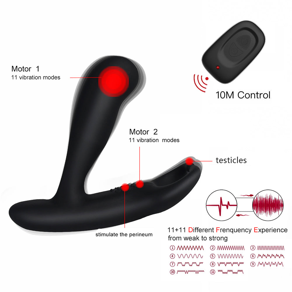 Heating Prostate Massager Testicle Stimulator Remote Control Yosposs