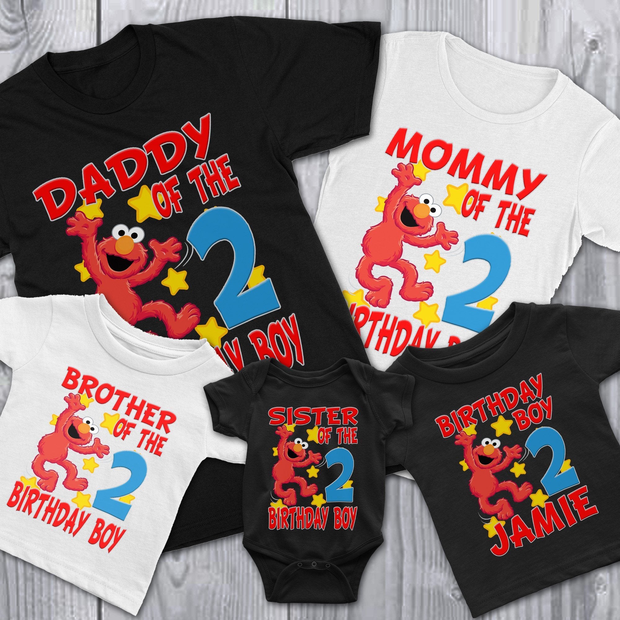 Download Personalize Sesame Street Elmo Birthday Shirt - Cuztom Threadz