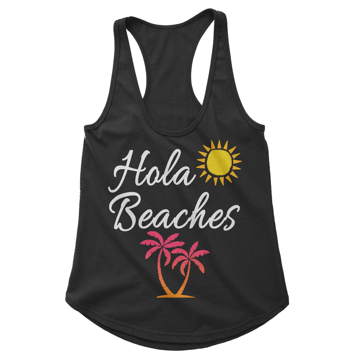 Hola Beaches Funny Tank (Woman) – Cuztom Threadz