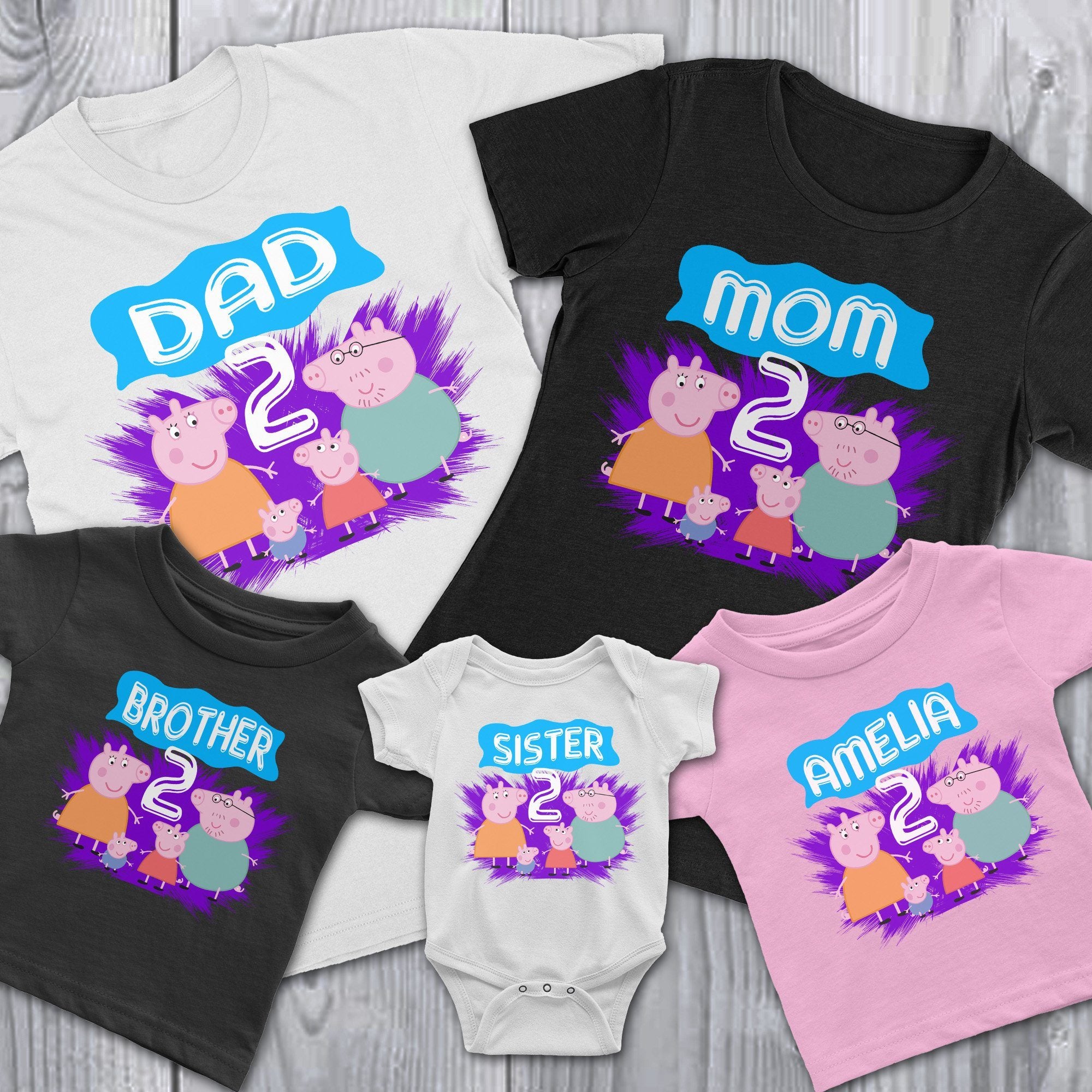 Personalized Peppa Pig Birthday Shirt - peppa pig theme song roblox id