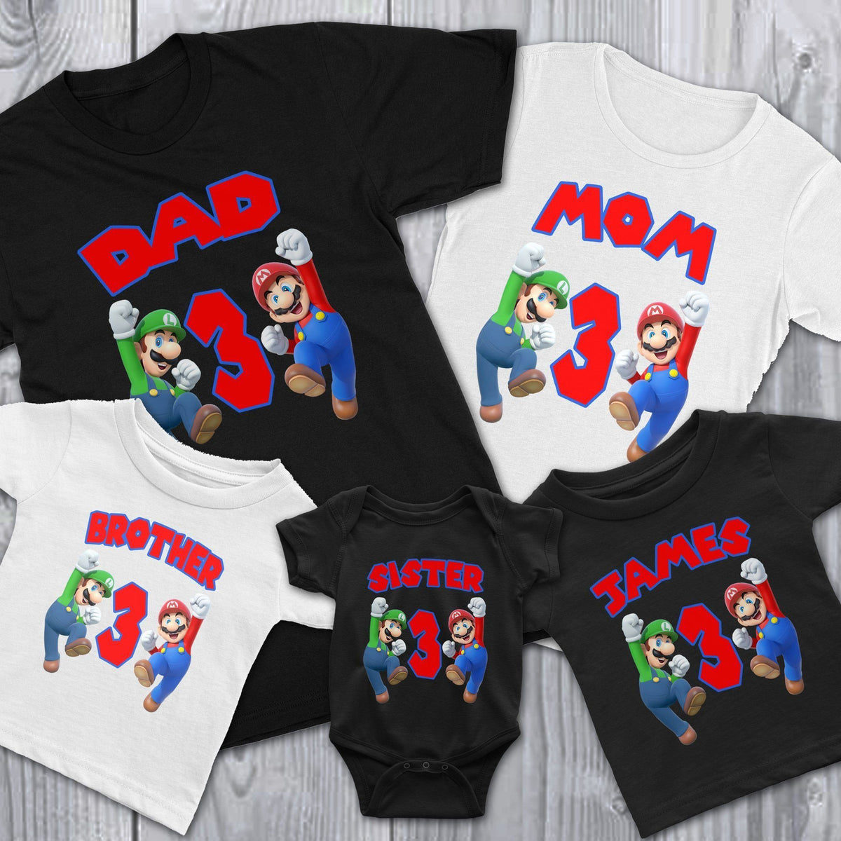 Personalized Super Mario Birthday Shirt – Cuztom Threadz