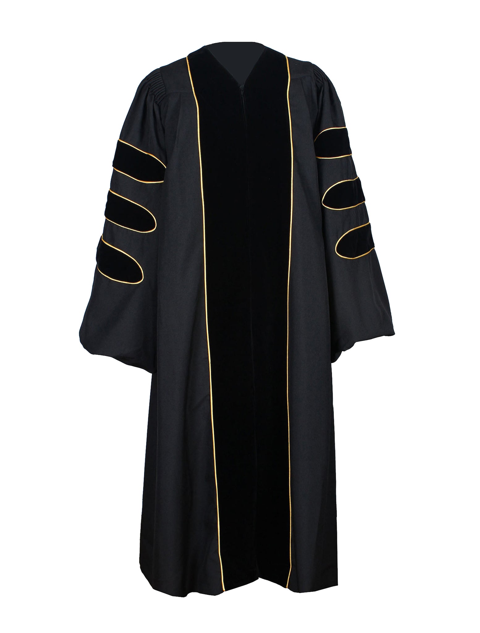 Deluxe Doctoral Graduation Gown|Graduation Regalia|PHD Gown with Gold ...