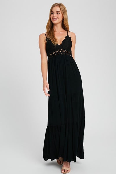 scalloped maxi dress