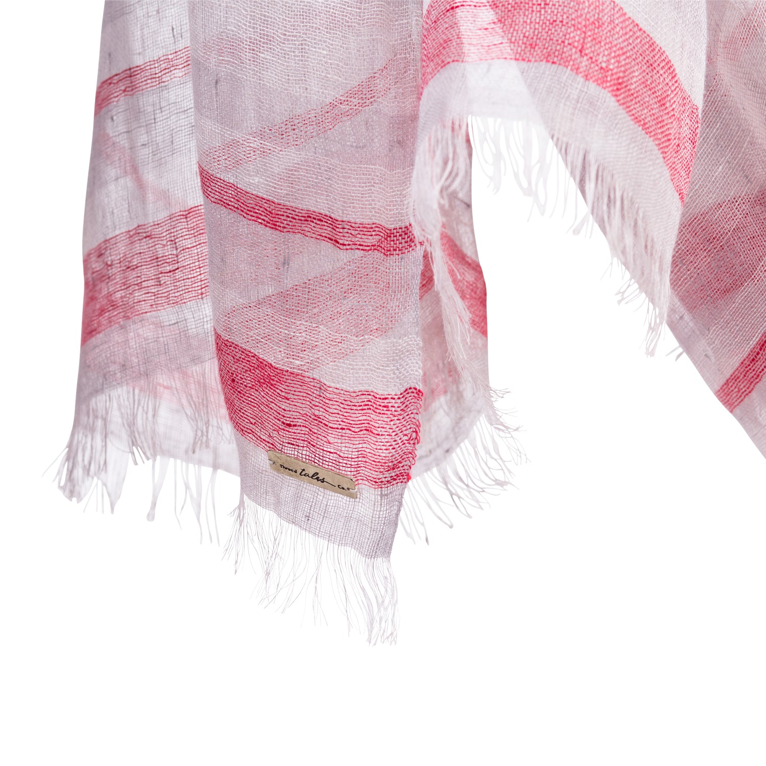 coral linen scarf