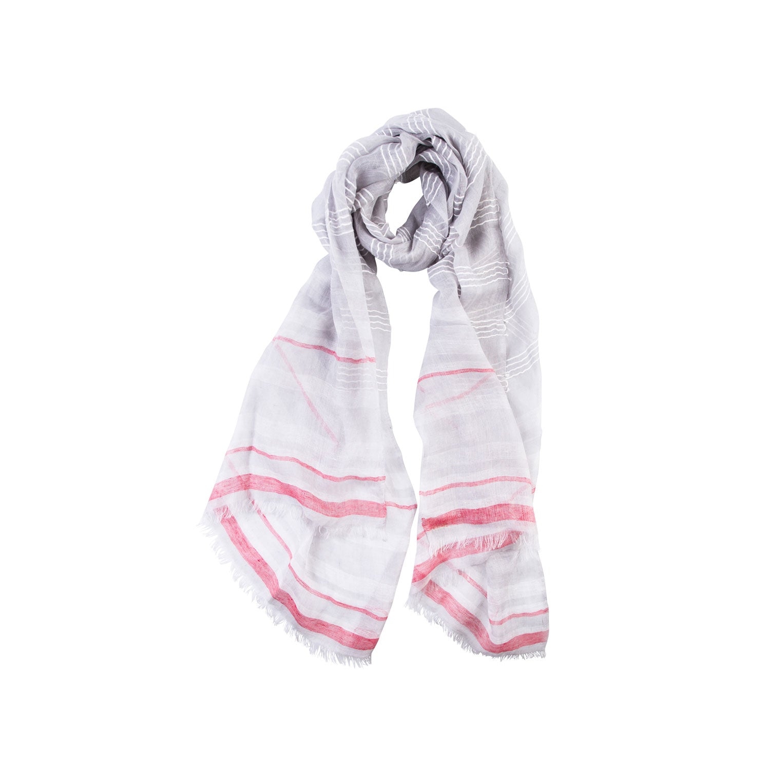 coral linen scarf