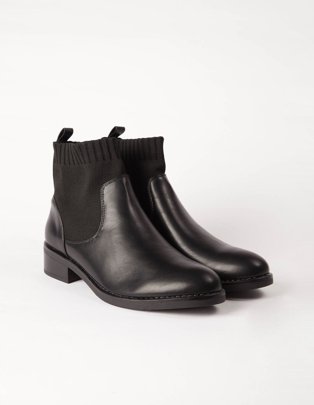 Sock Cuff Detail Chelsea Boot - SIZE 7 (EU 40) / BLACK