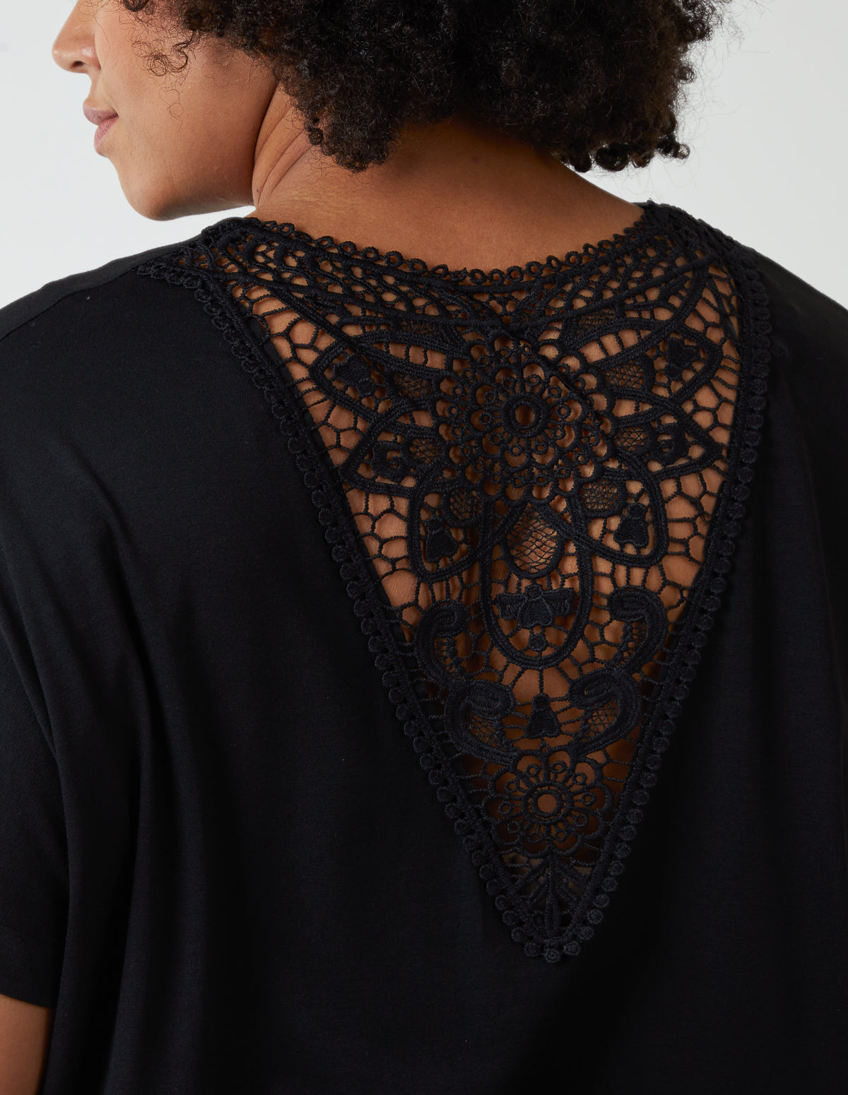 Curve Medallion Lace Back Top 