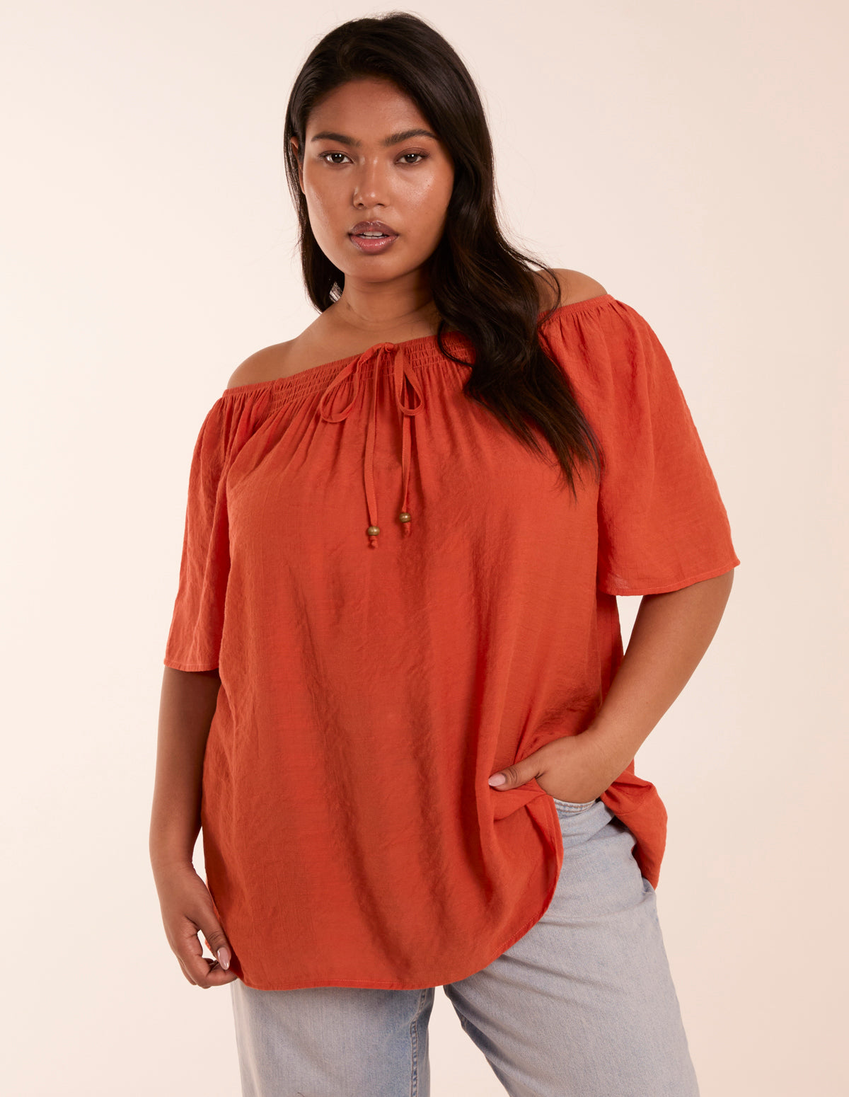 Curve Milkmaid Shirred Swing Top 