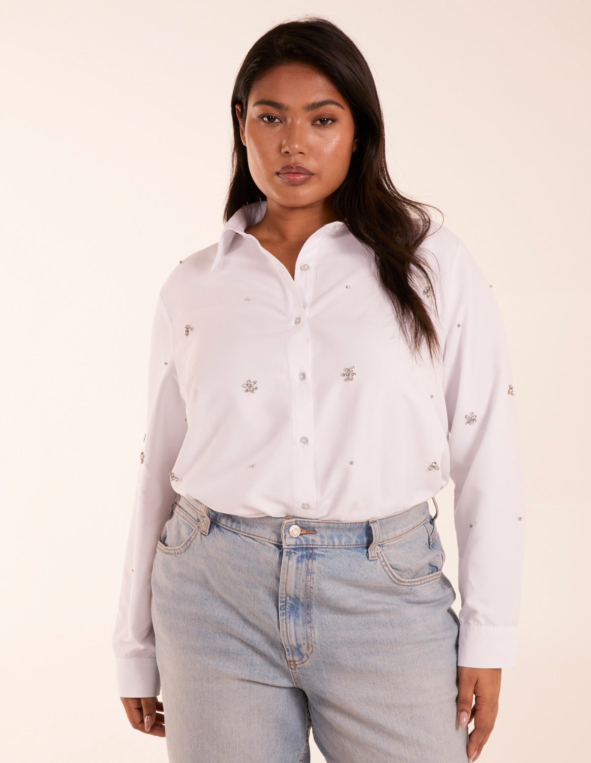 Curve Embellished Longline Shirt 