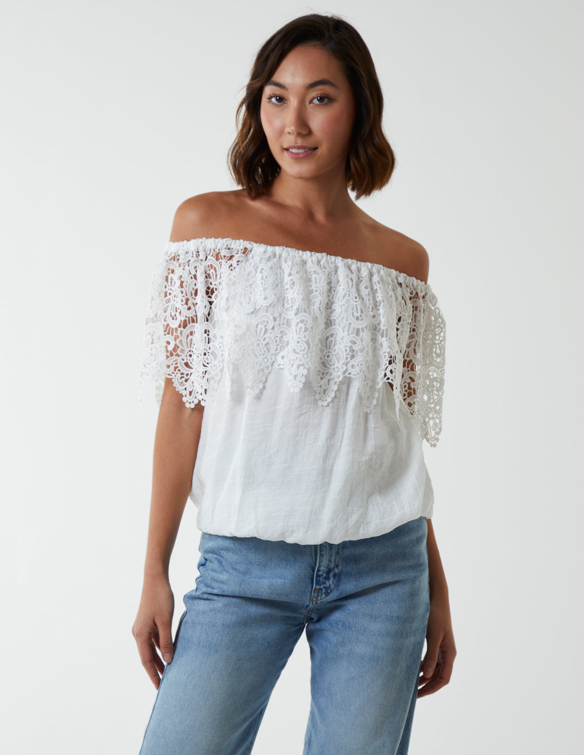 Crochet Lace Puffball Top 