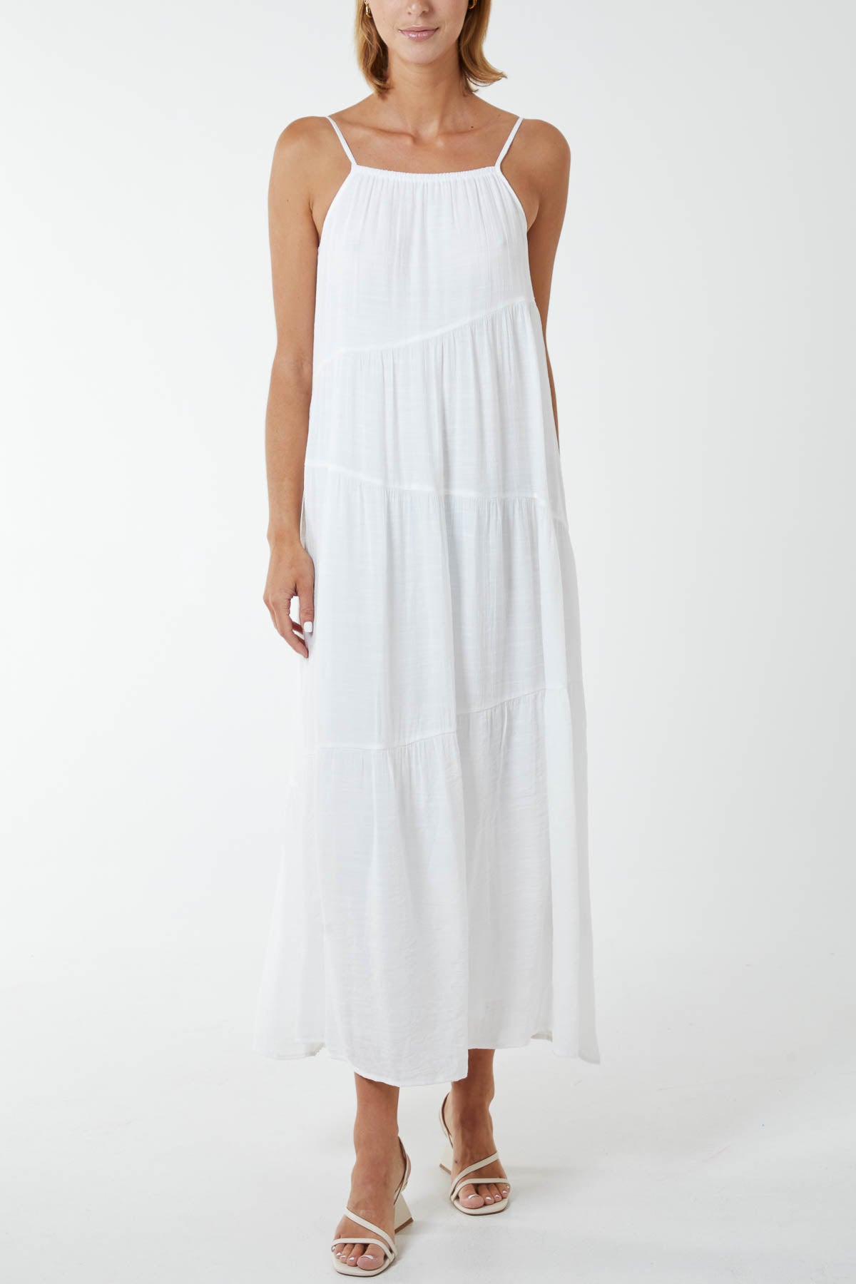 Drawstring Tier Maxi Dress 