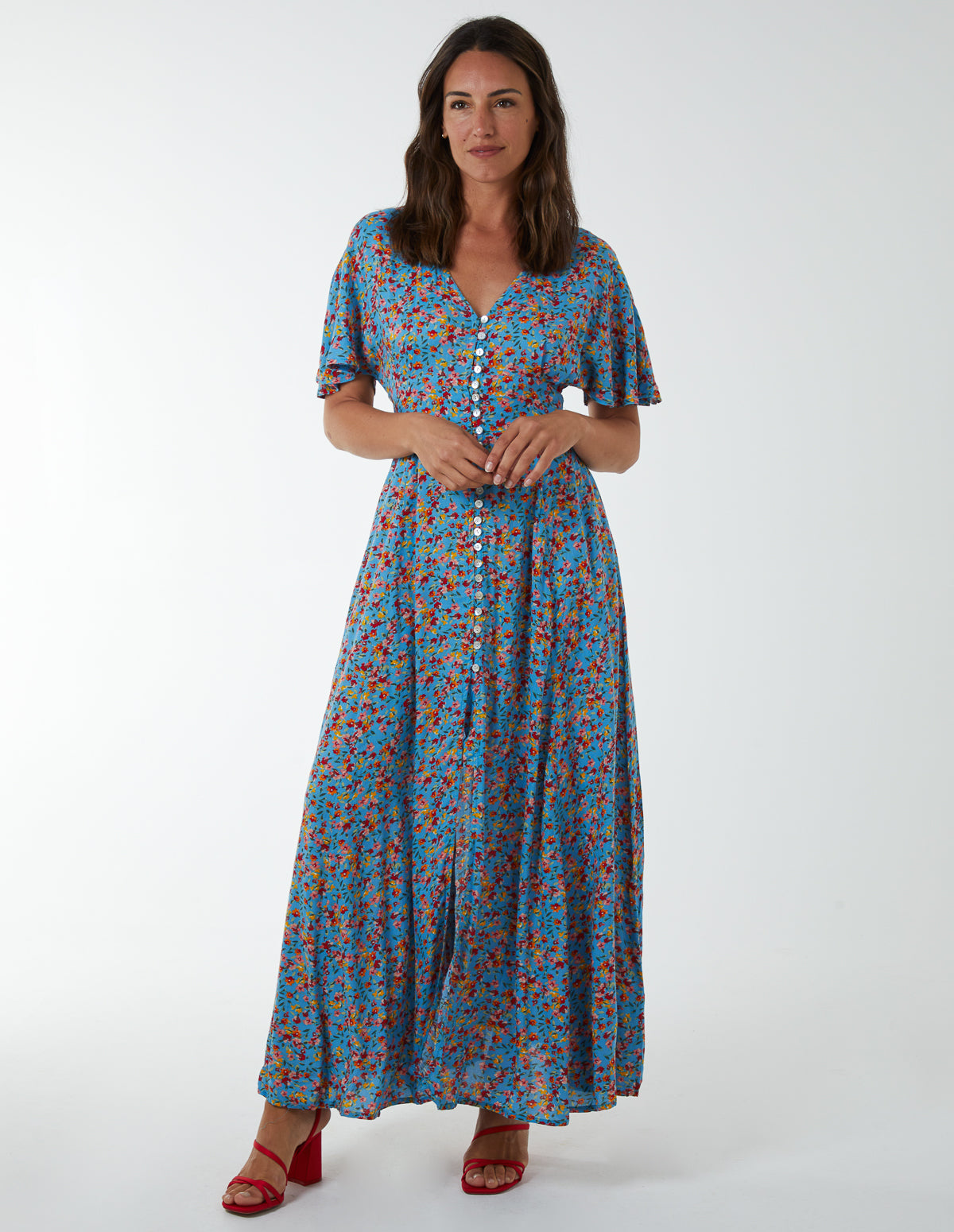 Button Through Maxi Dress 