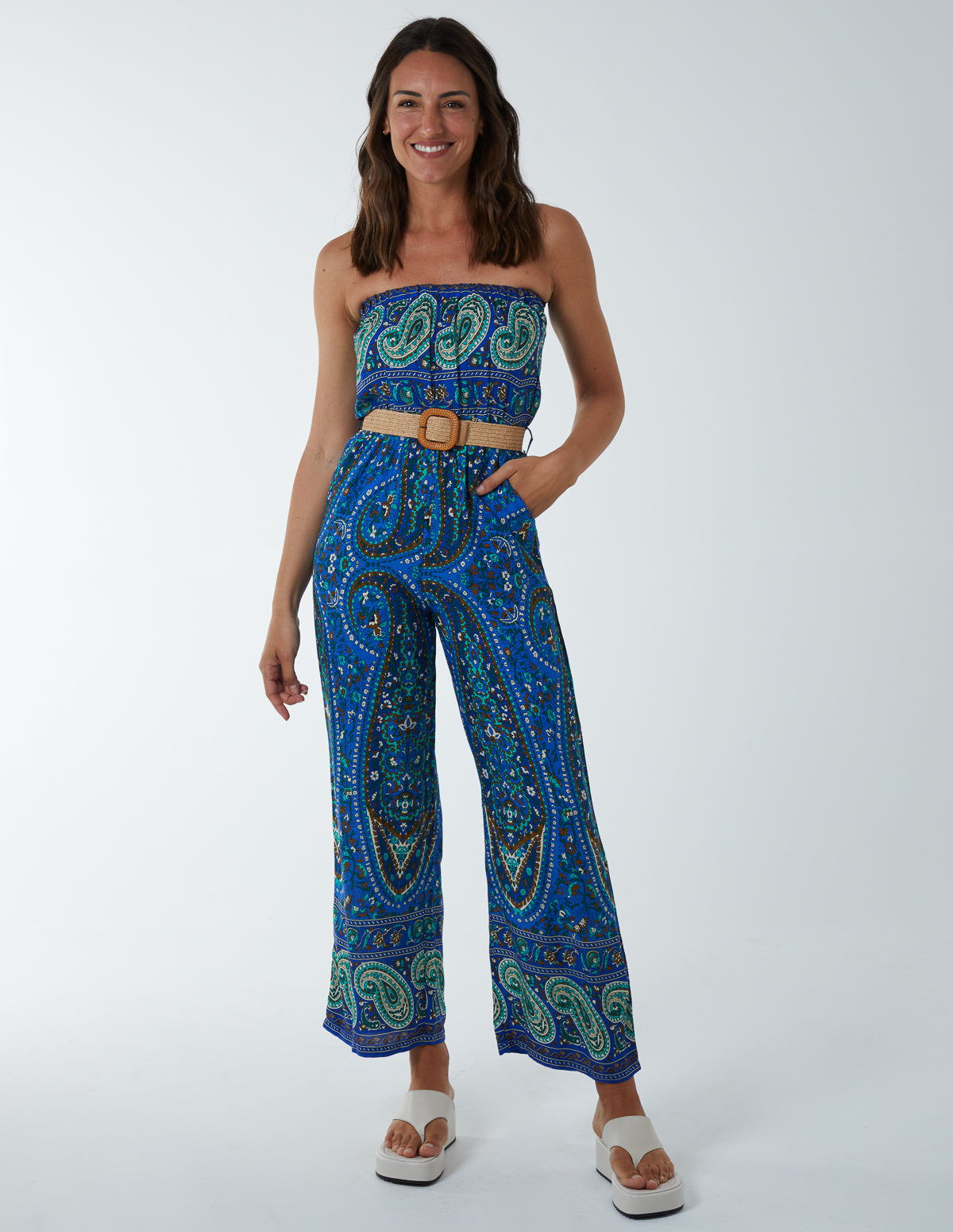 Belted Bandeau Jumpsuit 