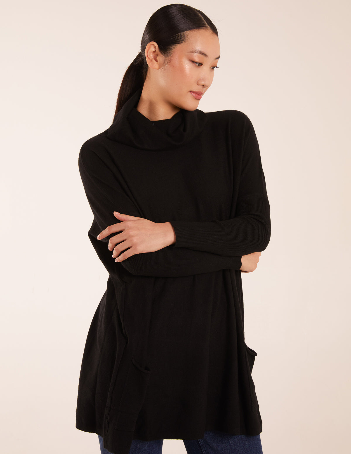 Roll Neck Oversized Pocket Jumper 