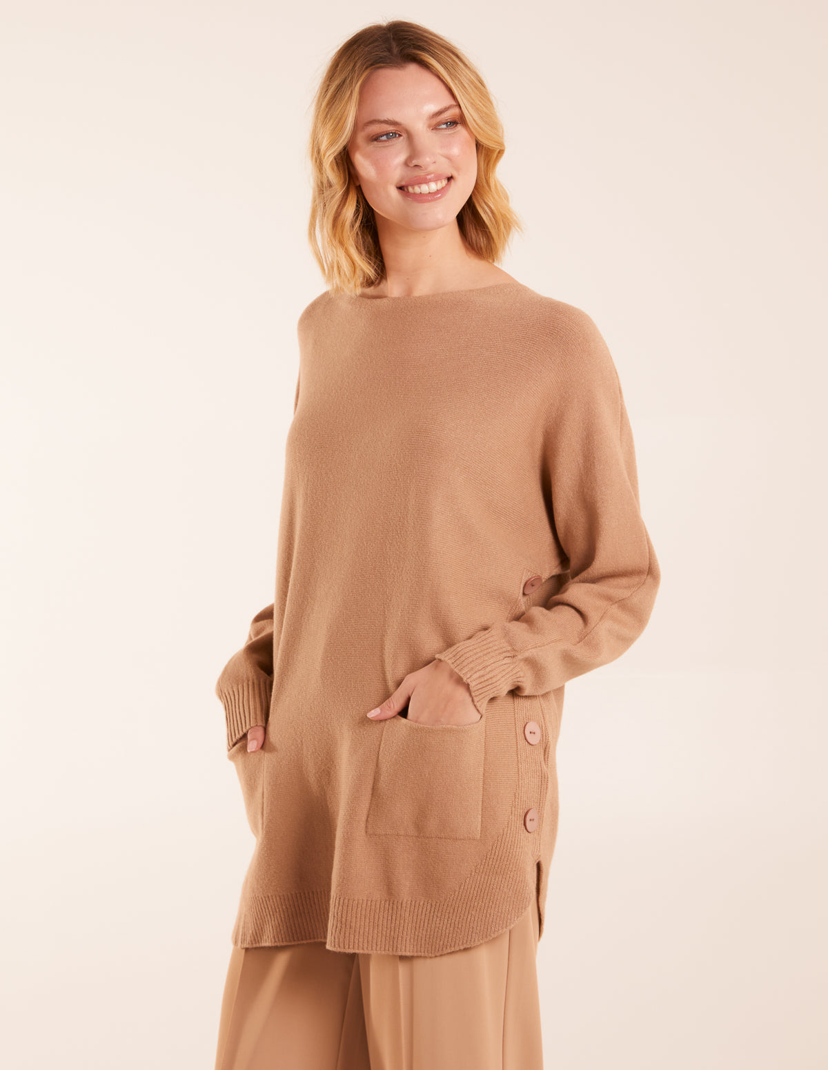 Pocket Slash Neck Jumper 