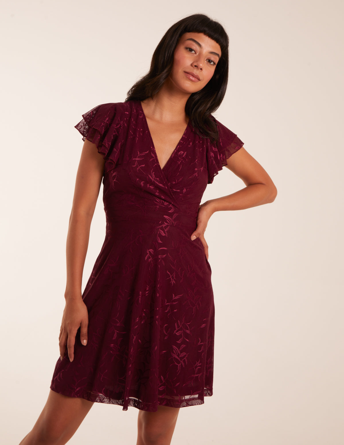 Double Frill Wrap Dress 