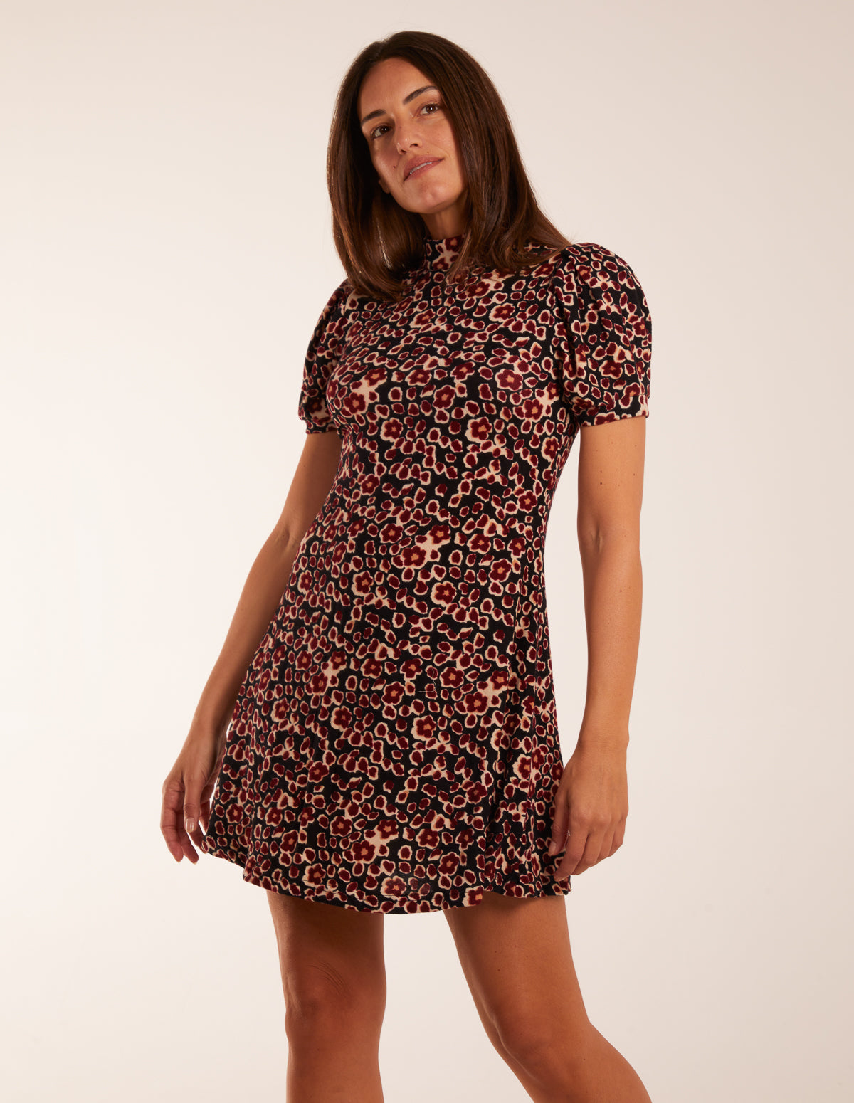 Floral Animal Smock Mini Dress - S / MULTI