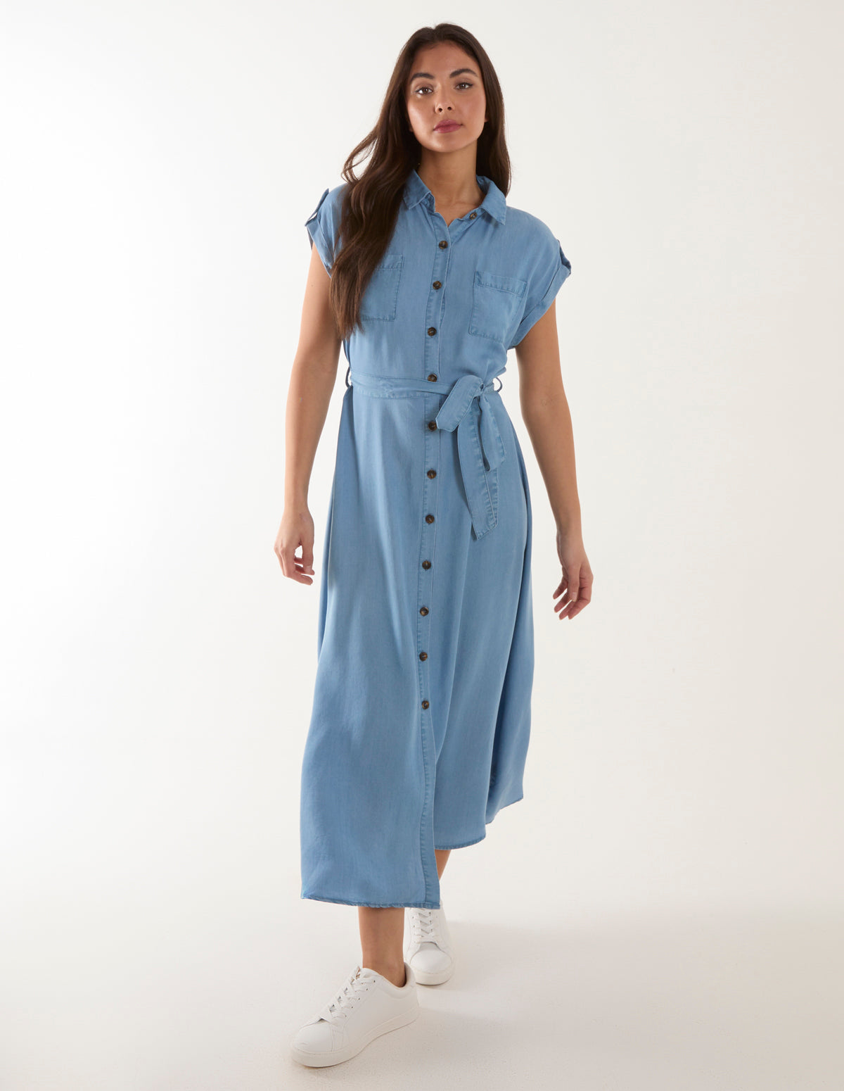 Midi Tencel Shirt Dress 