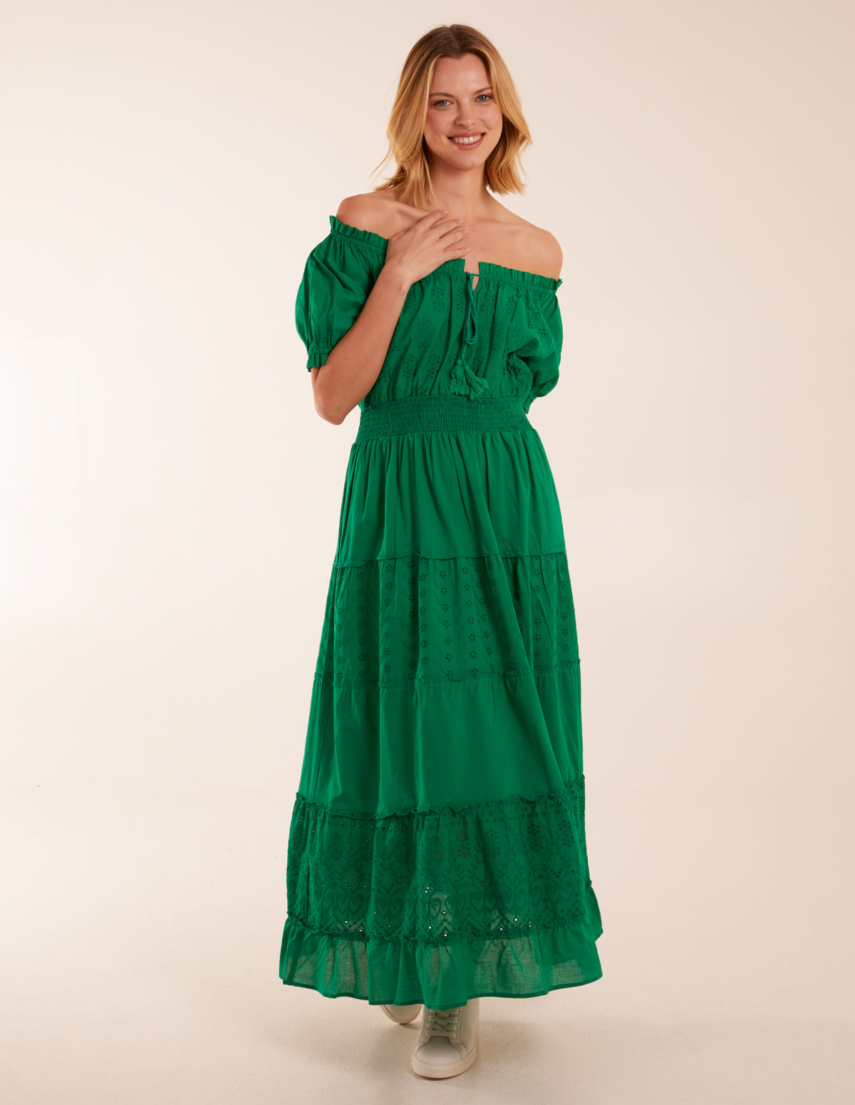 Broderie Tiered Maxi Dress 