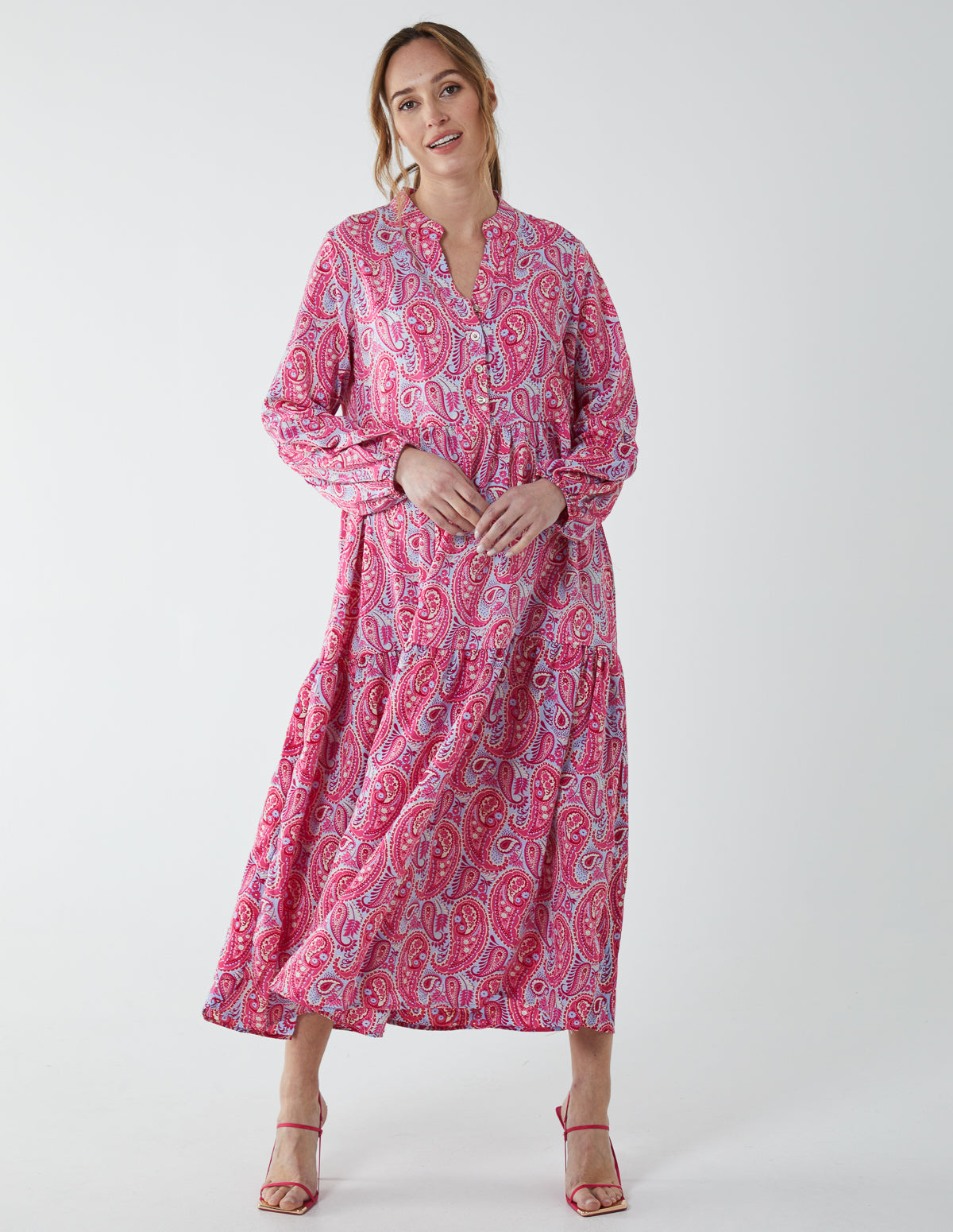 Ditsy Paisley Button Down Dress 