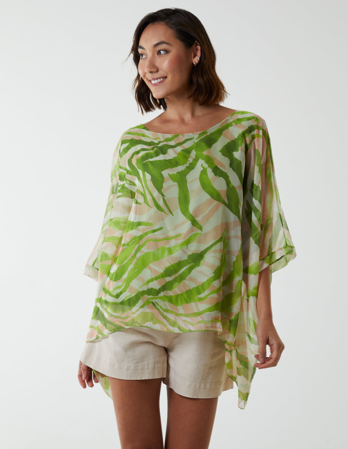 Abstract Brushed Zebra Blouse 