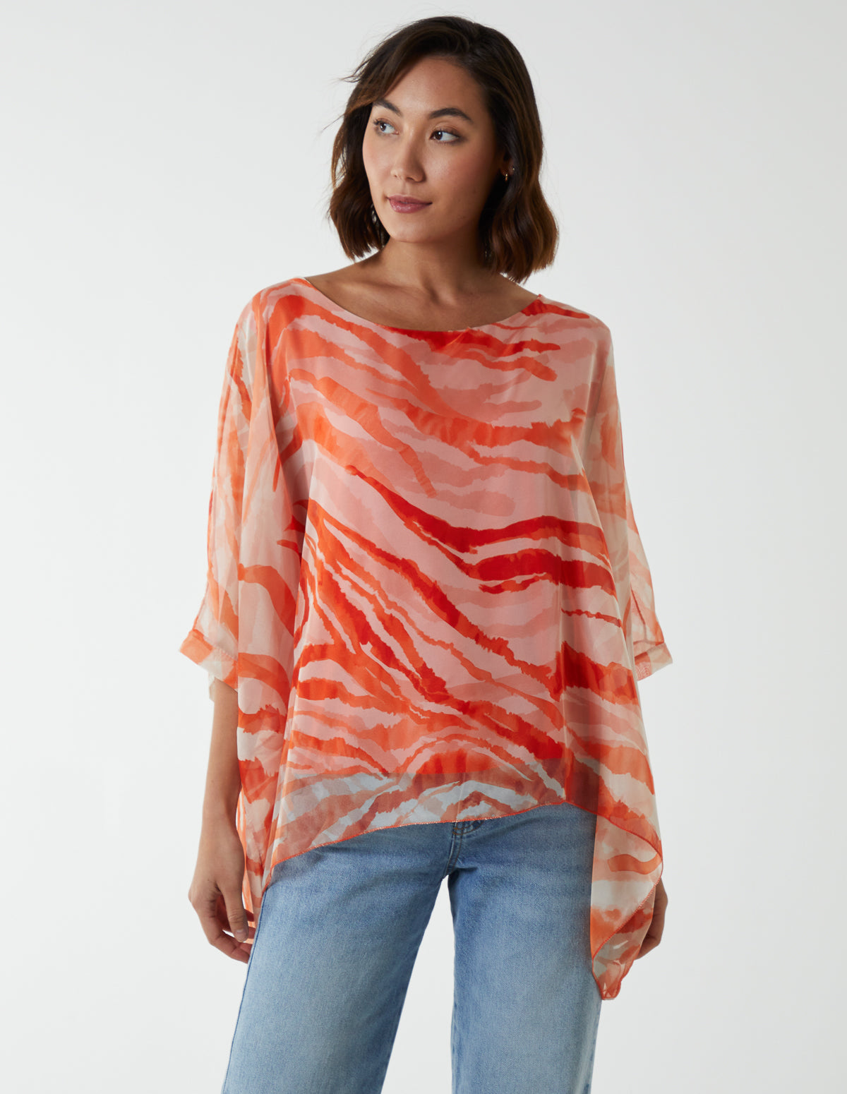 Abstract Brushed Zebra Blouse 