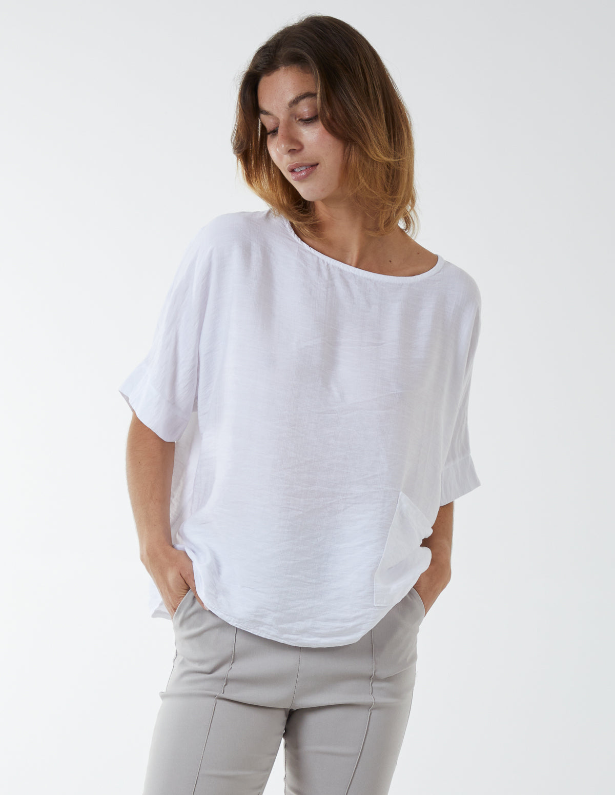 Button Back Pocket Top 