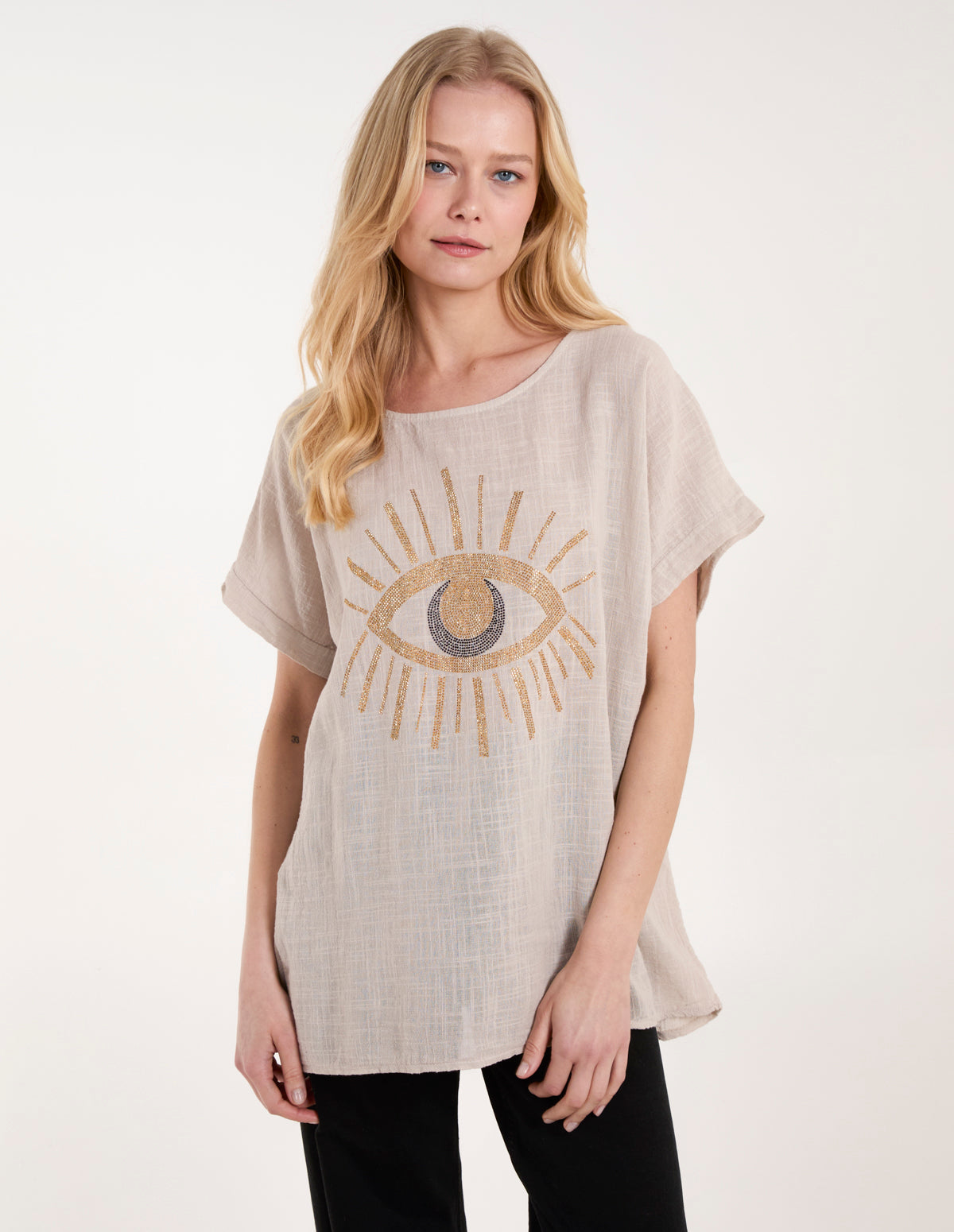 Eye Diamante Cotton T-Shirt 