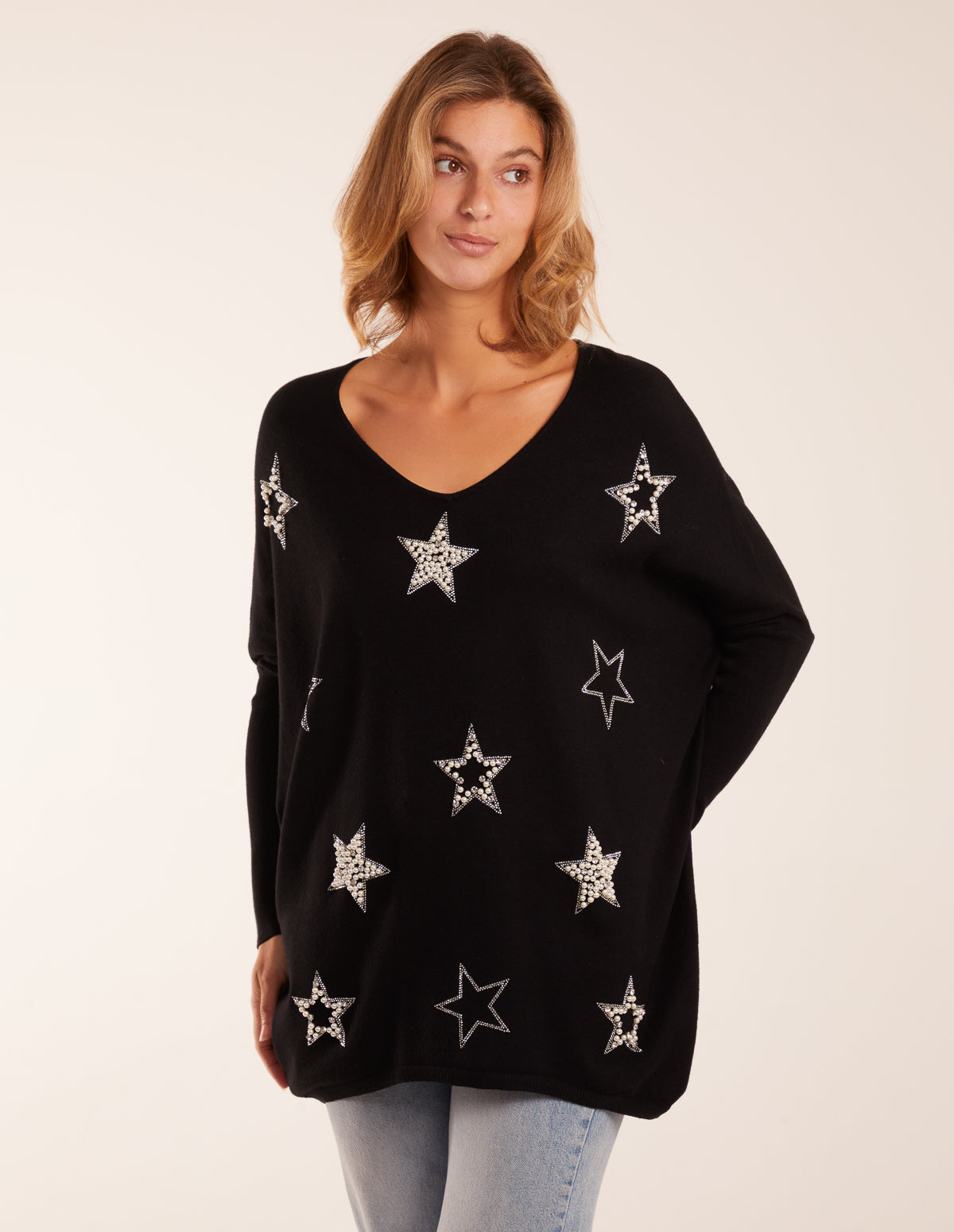 Diamante Pearl Star Jumper 