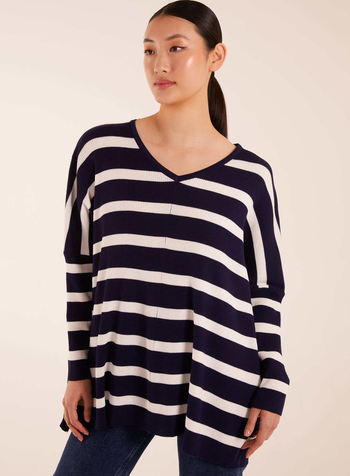 Striped V Neck Jumper 