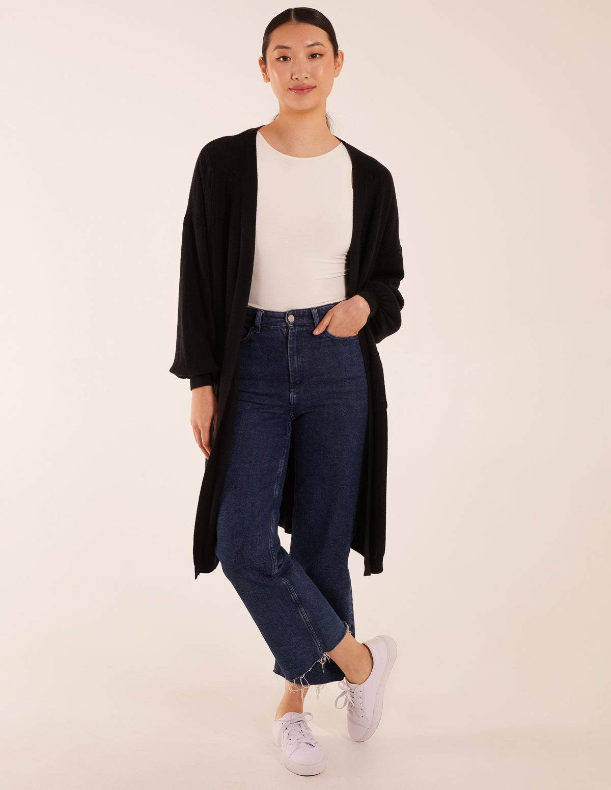 Ribbed Longline Cardigan 