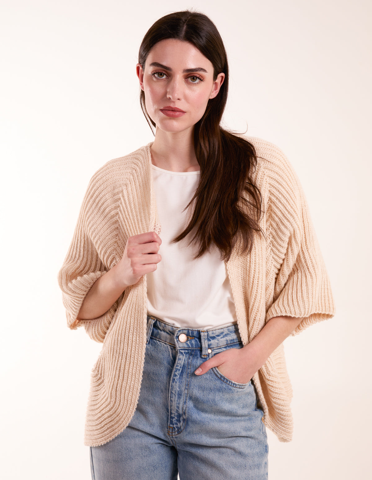 Knitted Mid Length Cardigan 