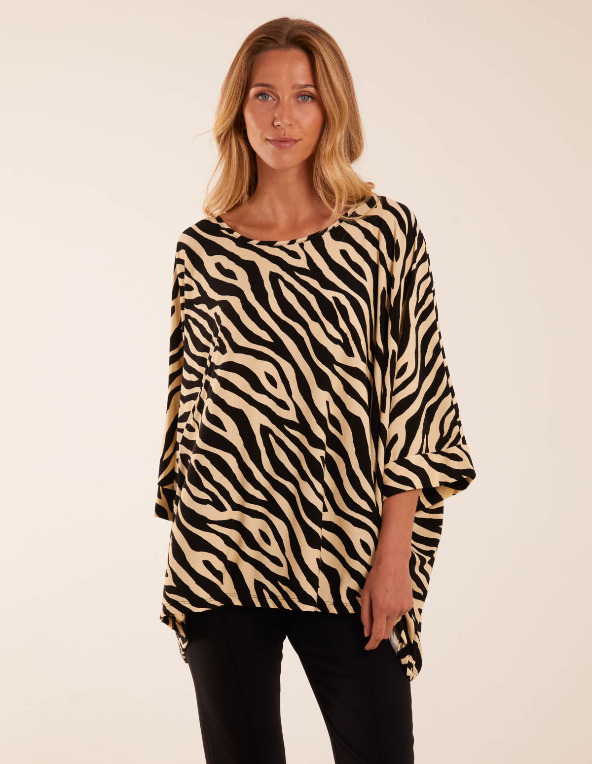 Zebra Print Oversized Top 