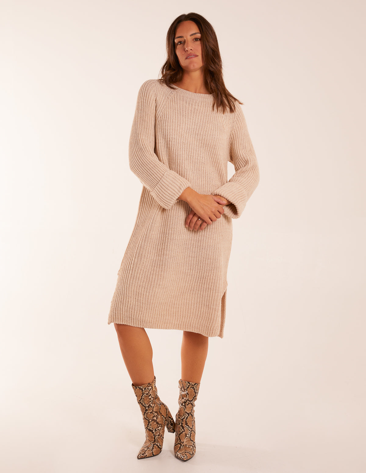 Knitted Rib Mini Dress 