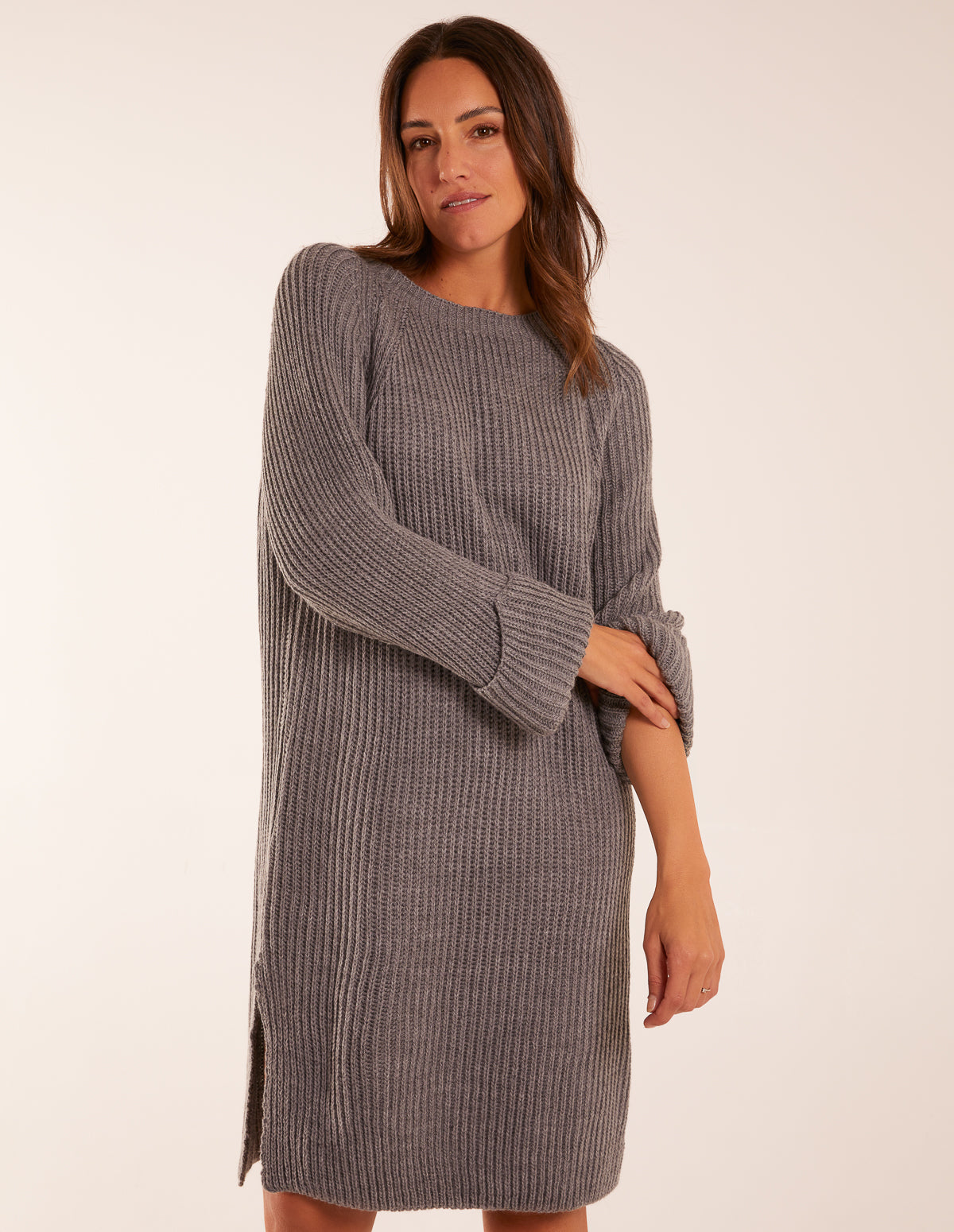 Knitted Ribbed Jumper Dress 