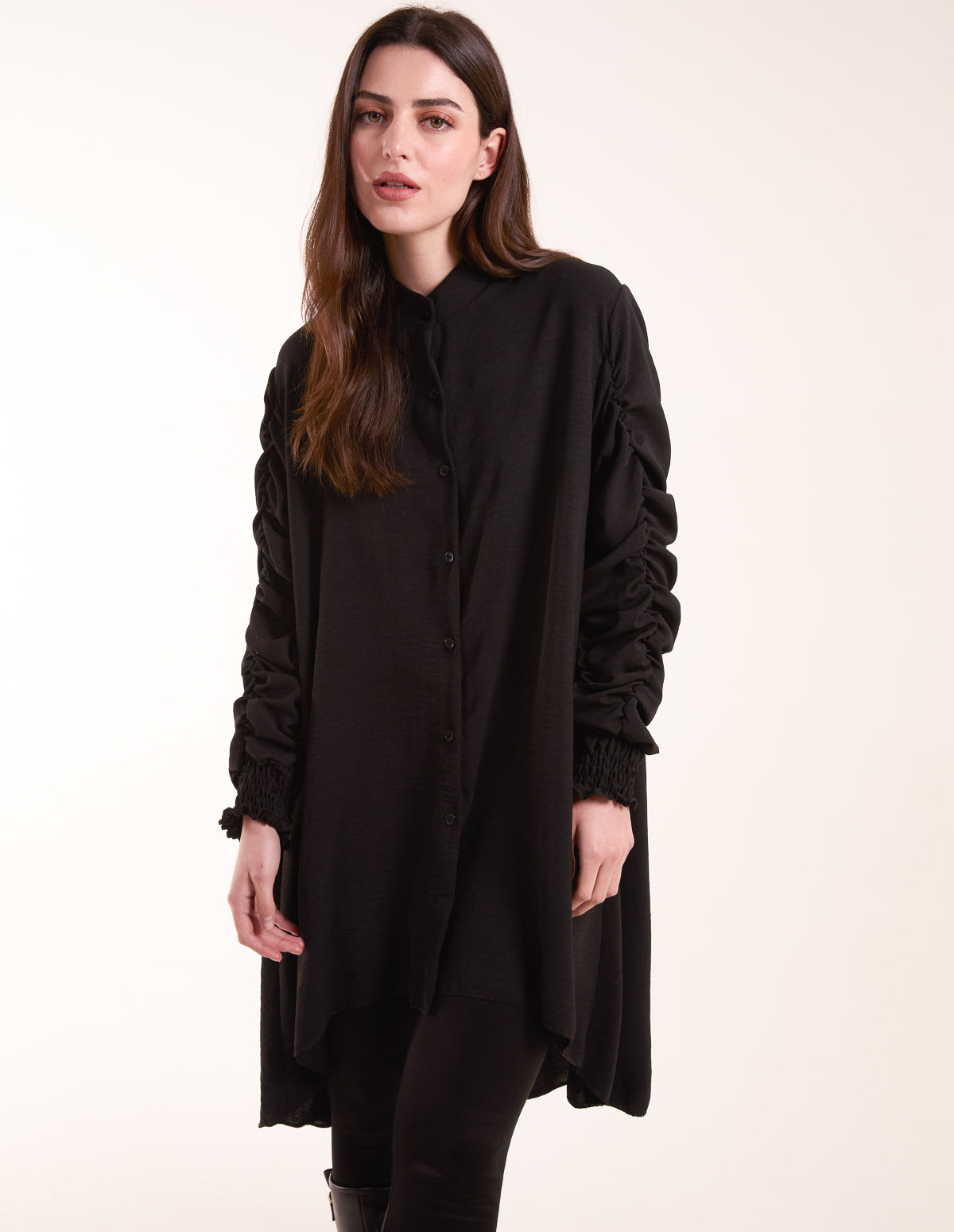 Elasticated Sleeve Oversized Blouse 