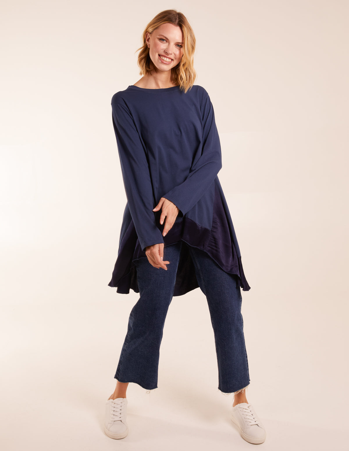 Sweatshirt With Sateen Tunic Insert 