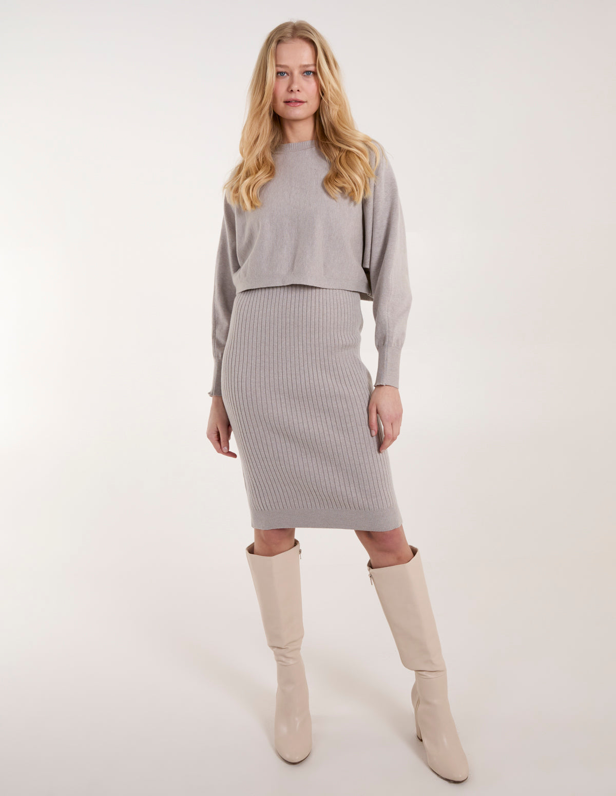 2 in 1 Knitted Dress And Jumper 