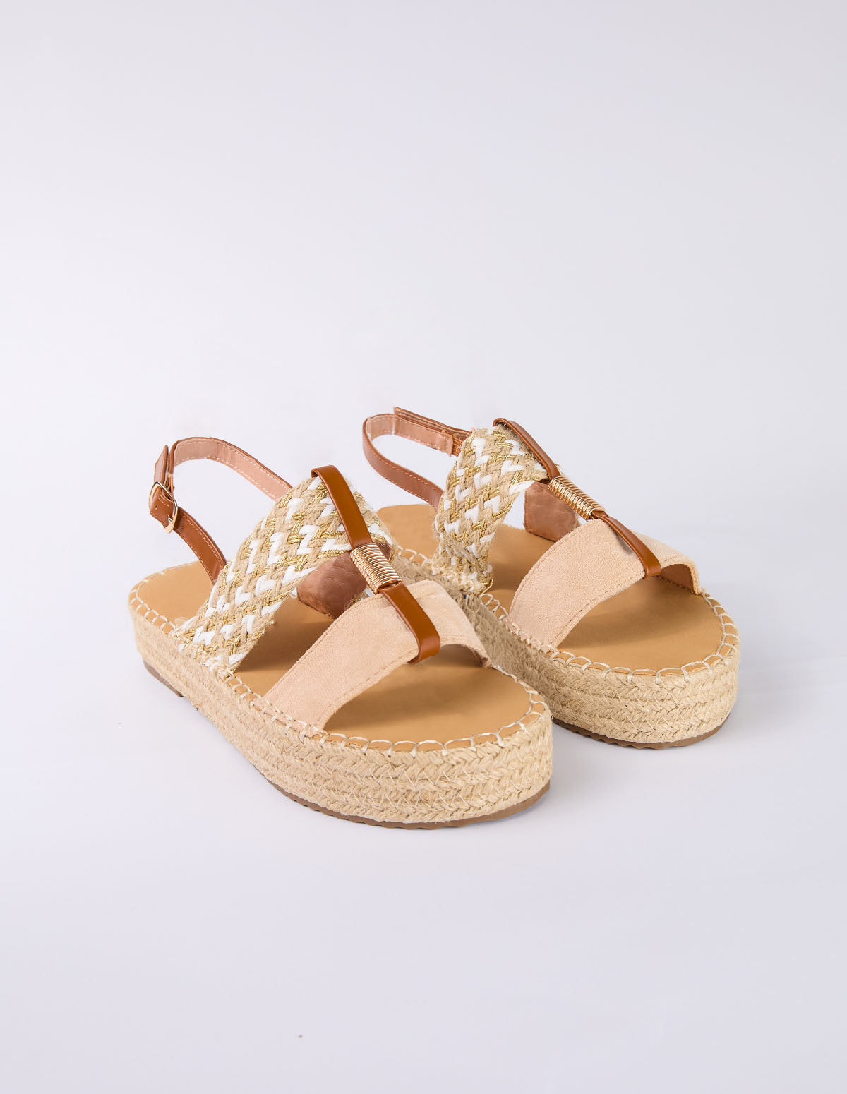 Cross Hatch Woven Platform Sandal - Aug