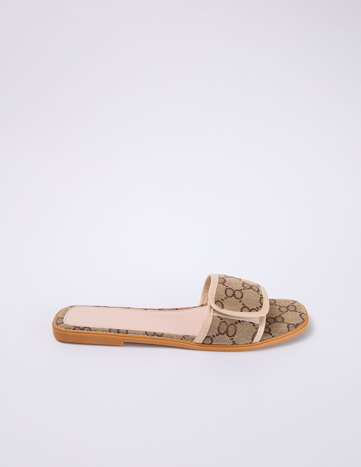 Woven Print Front Strap Sandal 