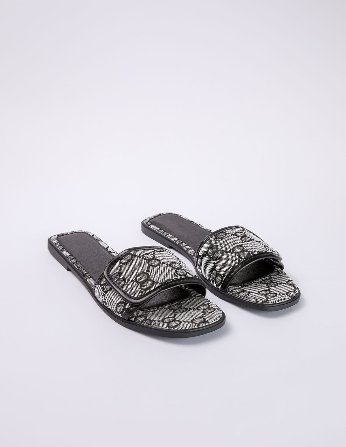 Woven Print Front Strap Sandal 