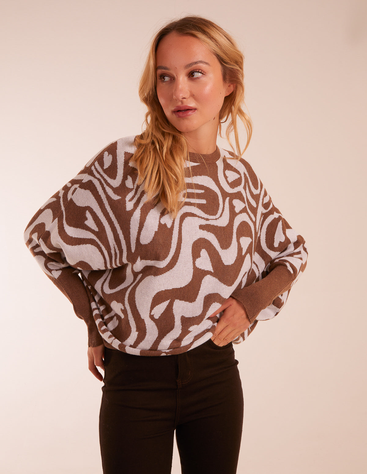 Geo Swirl Batwing Jumper 