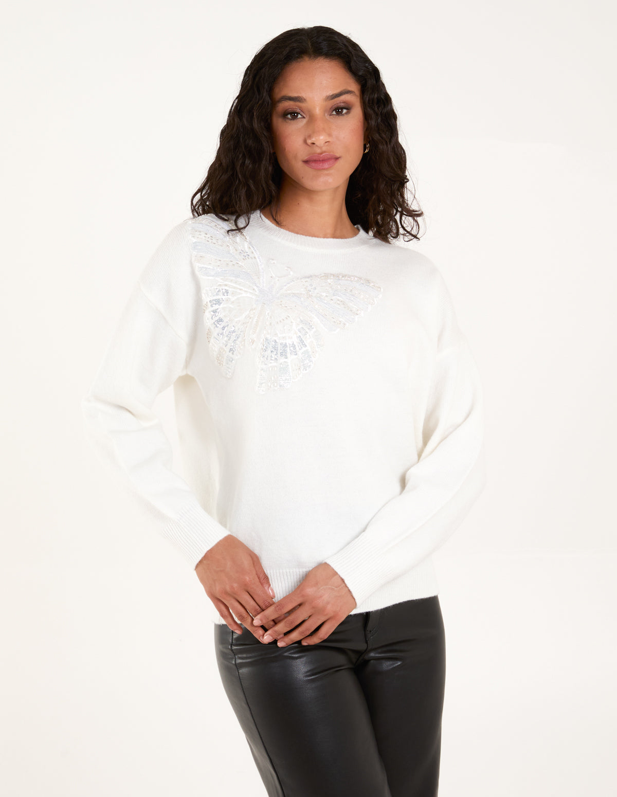 Embellished Sequin Butterfly Jumper 