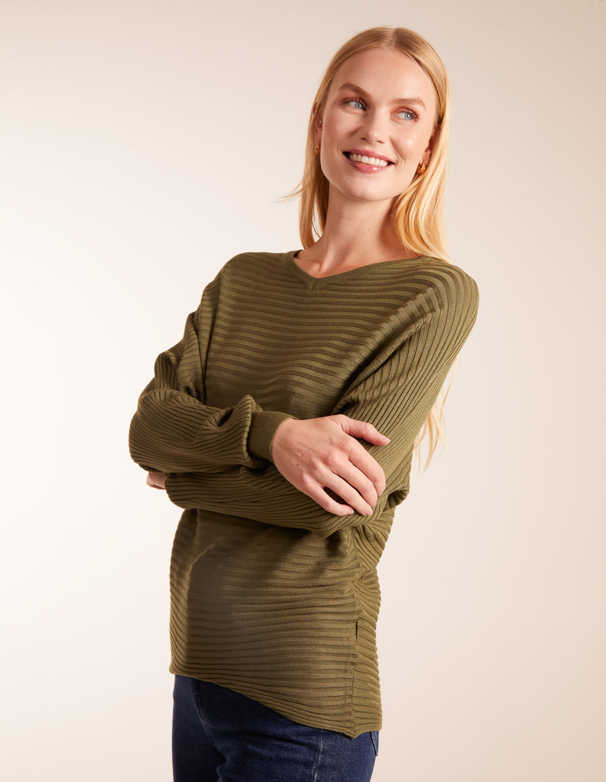 Ribbed Batwing Jumper 