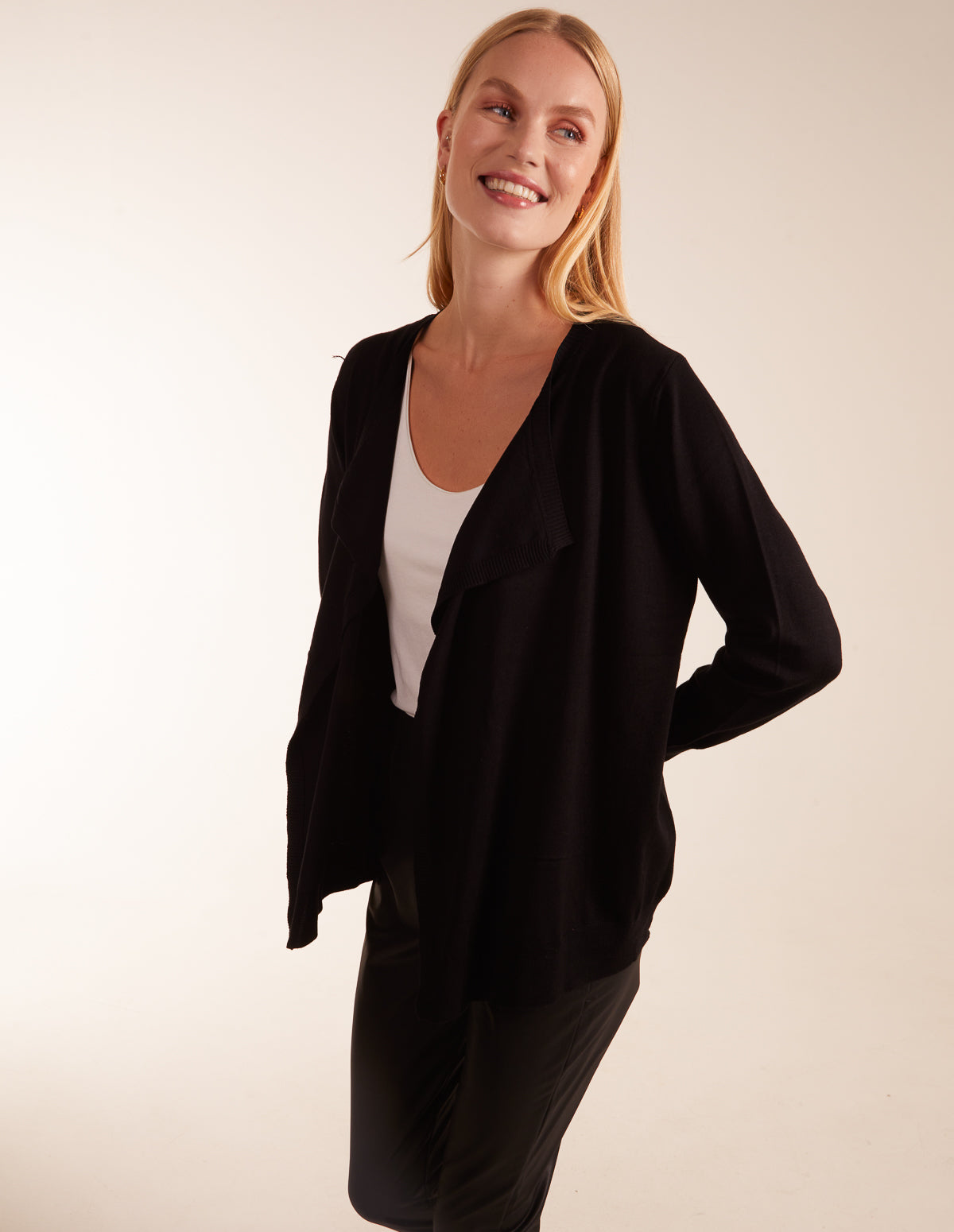 Waterfall Cardigan - M / BLACK