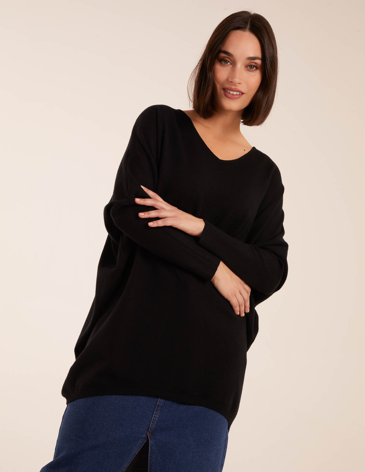 Plain V Neck Jumper 