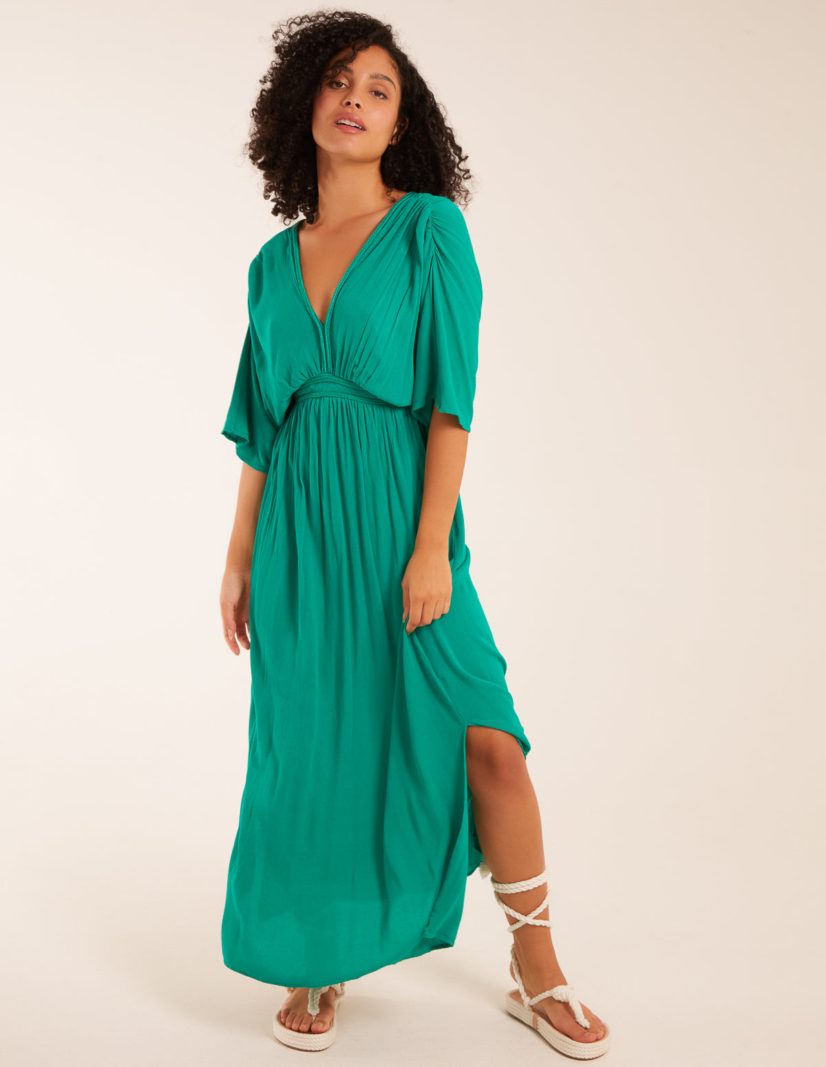 Rope Detail V Neck Maxi Dress 